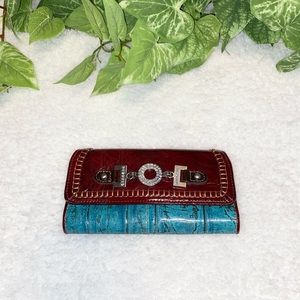 Vintage Turquoise Patent Leather Wallet